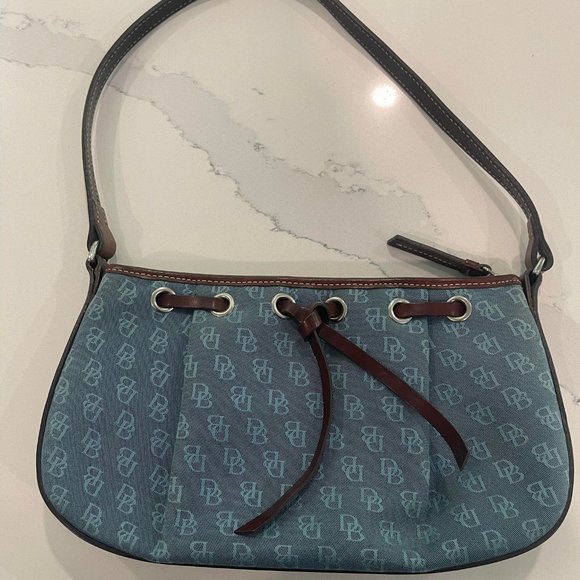 Dooney and Bourke Purse 10x6 inches Blue and Brown - Picture 1 of 1